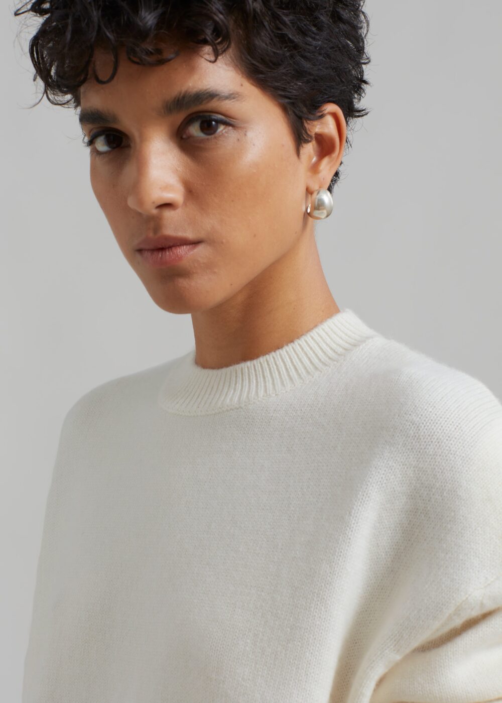 Rafaela Padded Knit Sweater - Ivory - Image 3