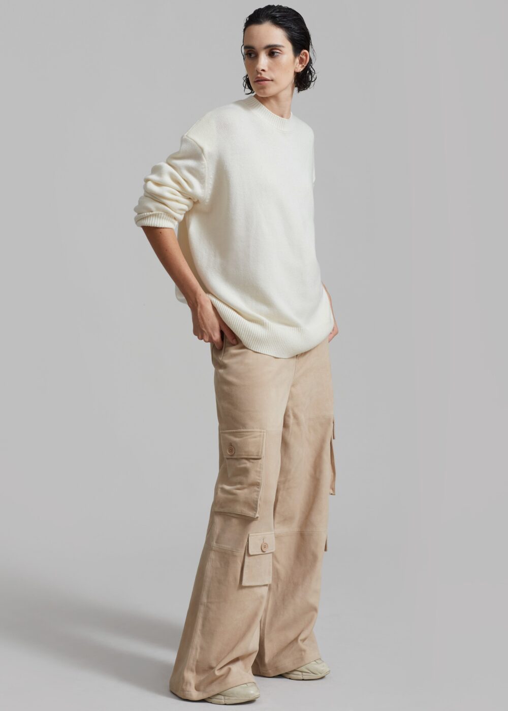 Rafaela Padded Knit Sweater - Ivory - Image 9