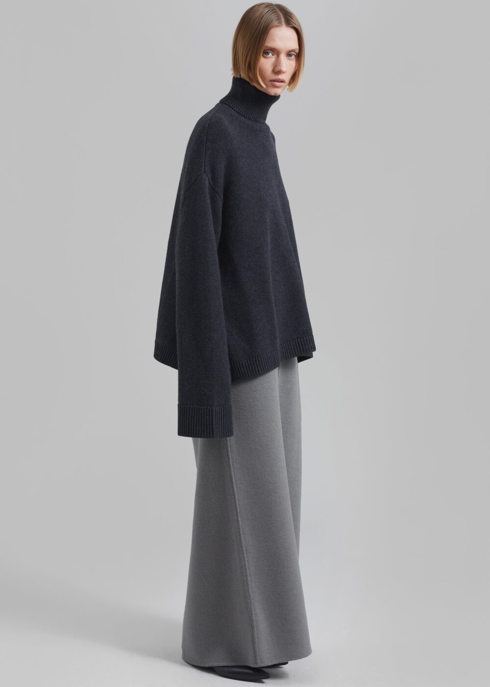 Rhea Trapeze Turtleneck - Charcoal - Image 3