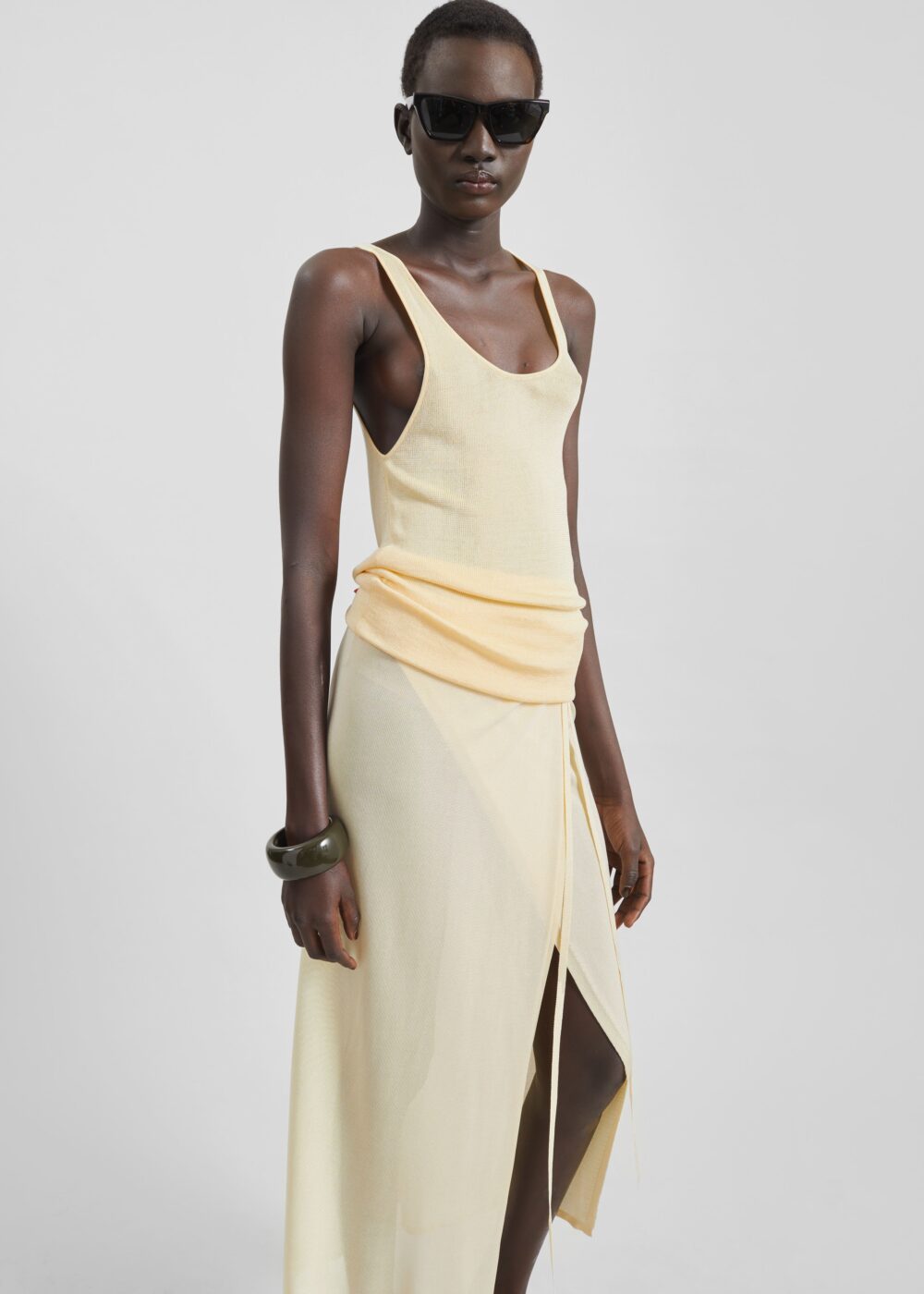 Rivo Knit Tank Top - Pale Yellow - Image 4