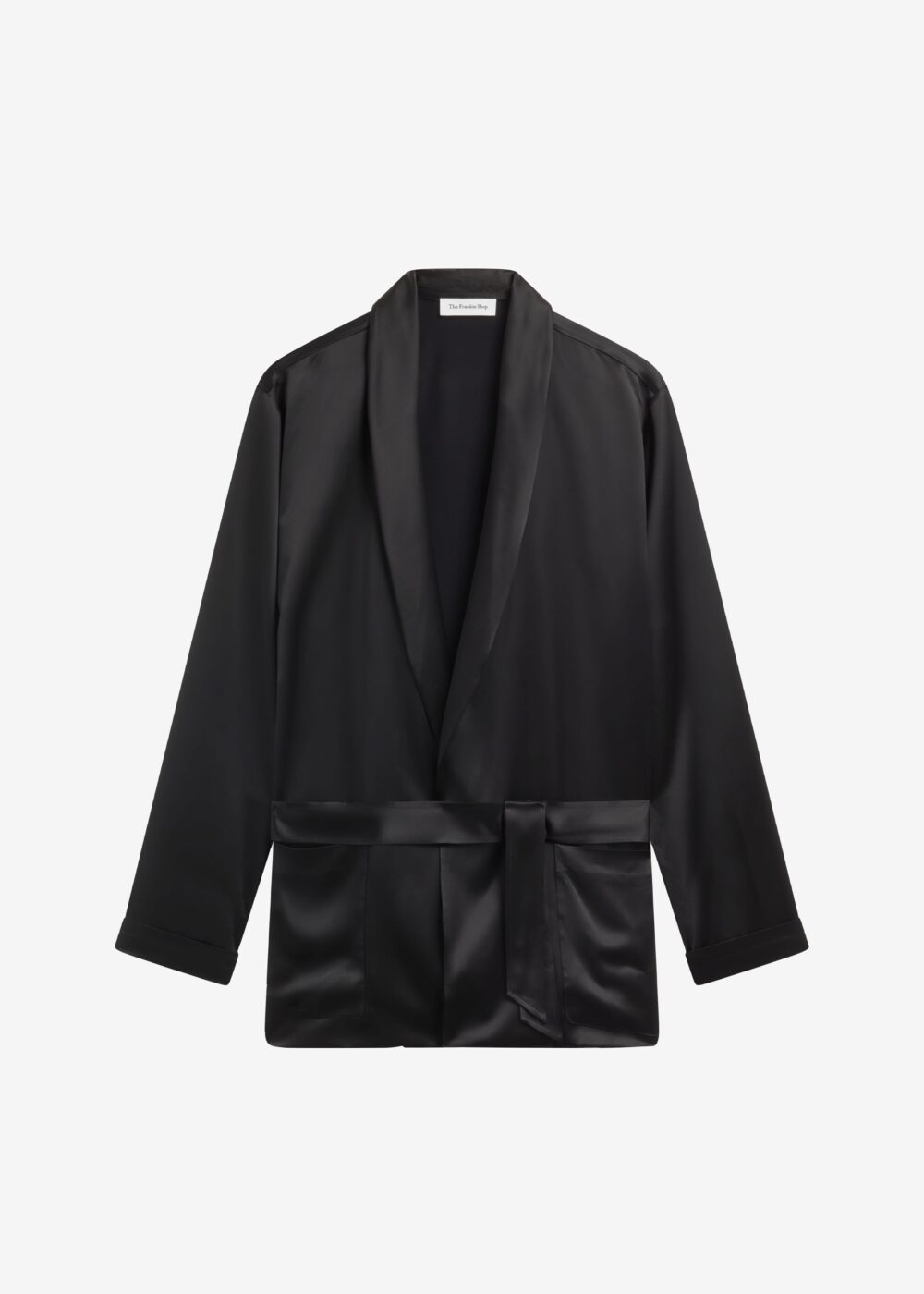 Scarlett Satin Kimono Jacket - Black - Image 6