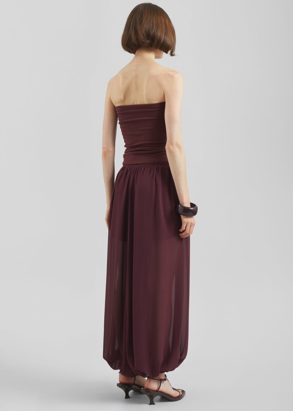 Solrae Fluid Balloon Pants - Burgundy - Image 12