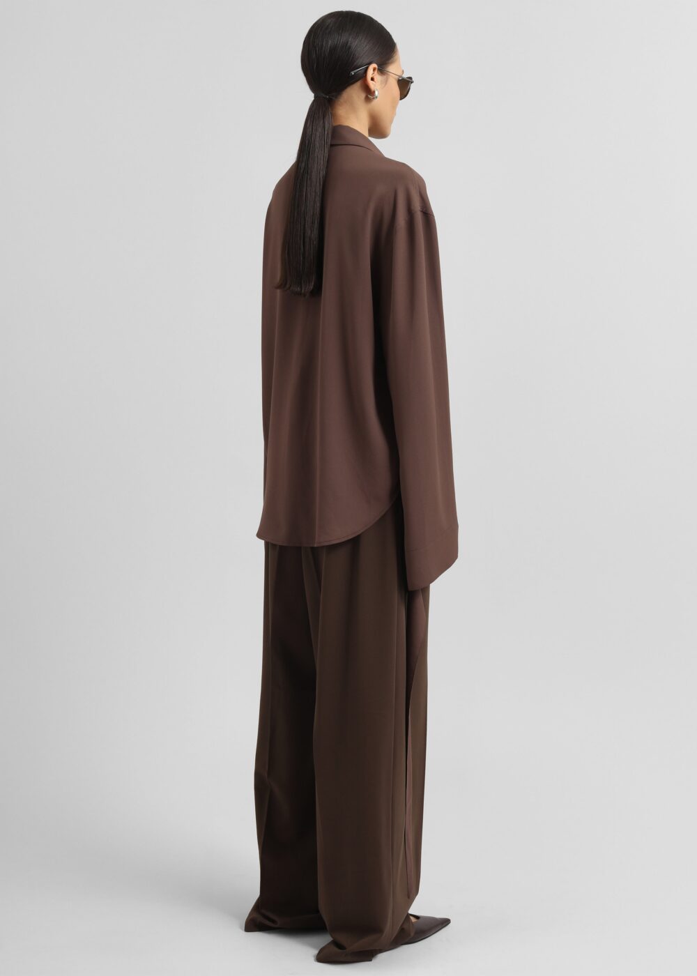 Tansy Pleated Trousers - Chocolate - Image 12