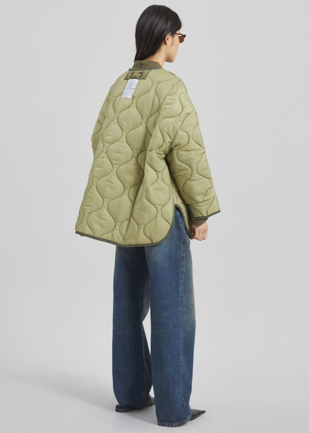 Teddy Quilted Jacket - Moss Green - Image 10