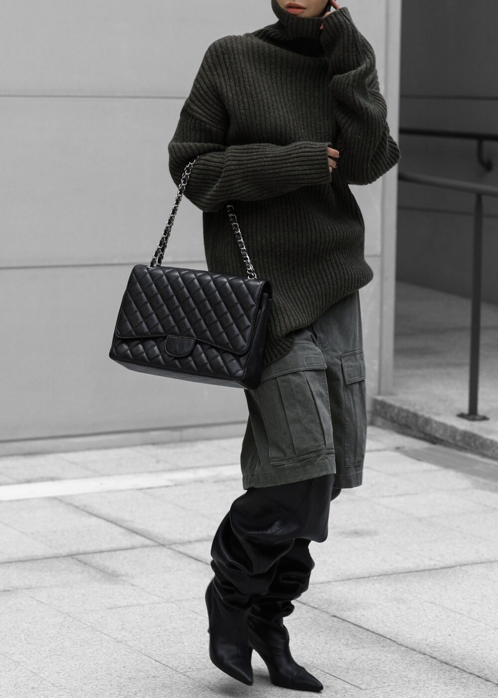 Thelma Ribbed Sweater Dress - Khaki - Image 9
