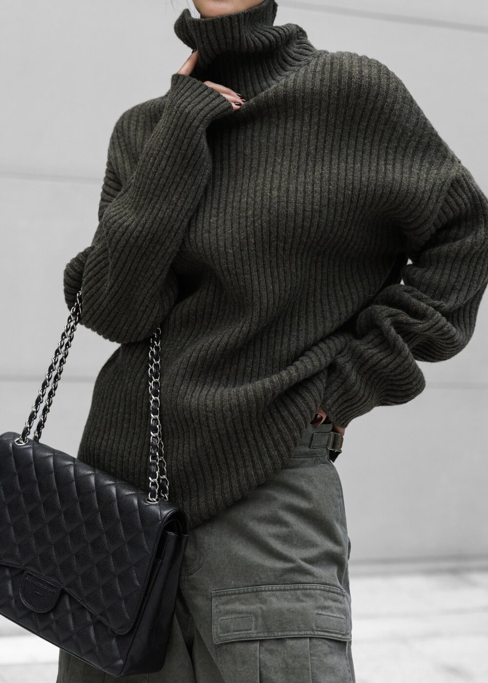 Thelma Ribbed Sweater Dress - Khaki - Image 10