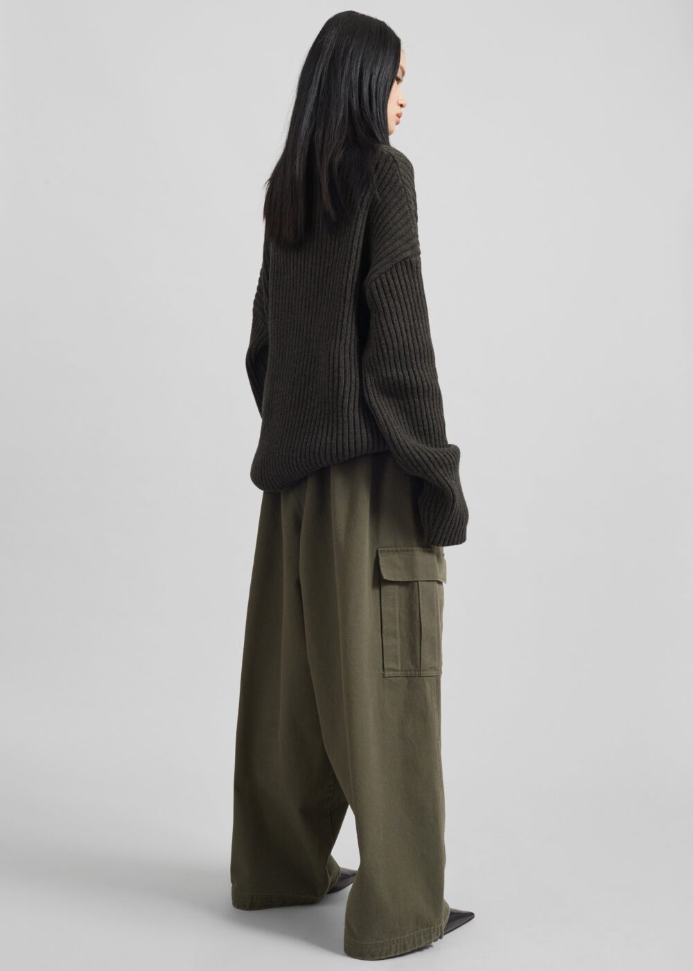 Thelma Ribbed Sweater Dress - Khaki - Image 14