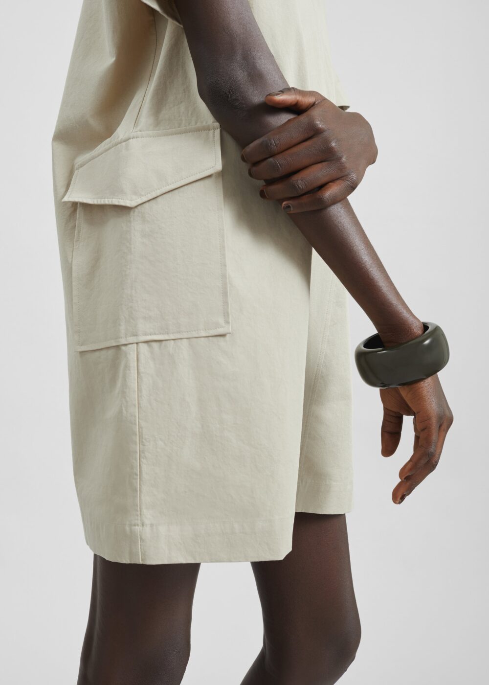 Tilba Polo Mini Dress - Beige - Image 3
