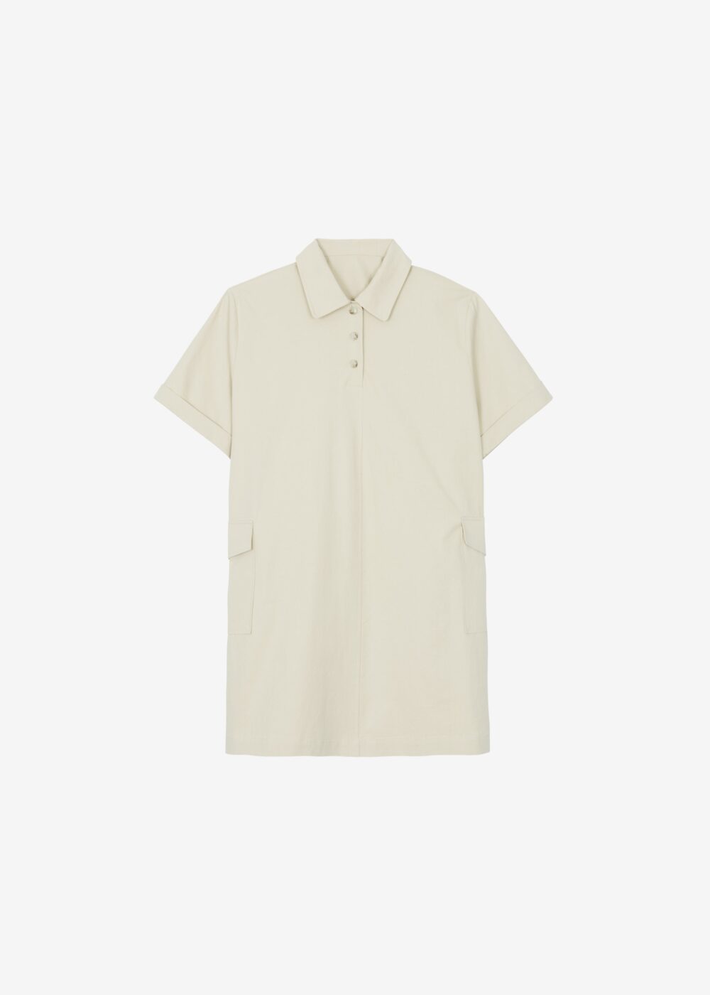 Tilba Polo Mini Dress - Beige - Image 7