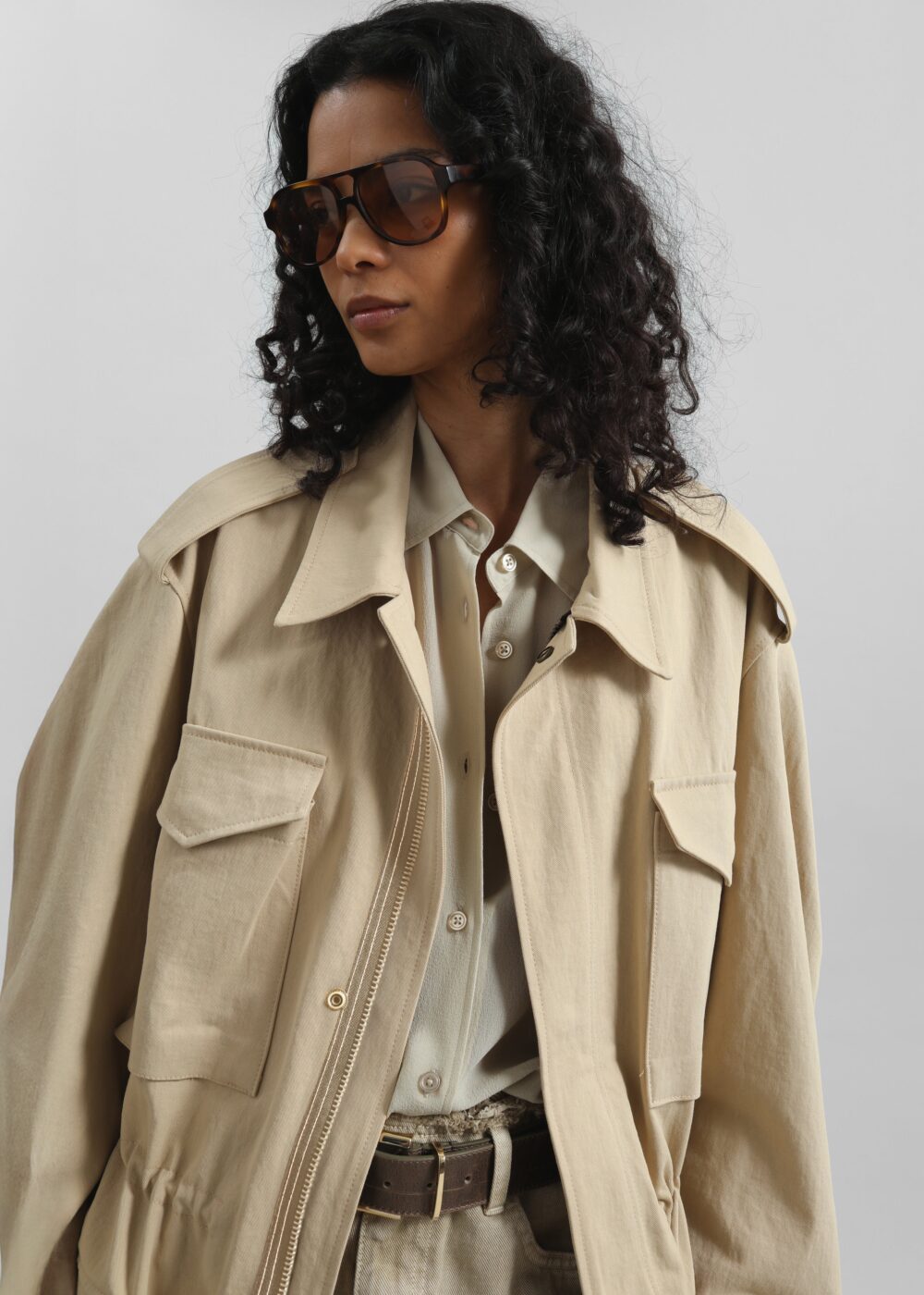 Toran Cargo Jacket - Beige - Image 3