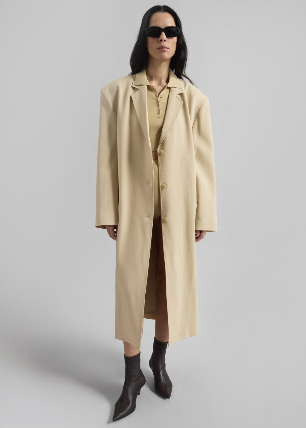 Tribeca Long Coat - Beige - Image 6