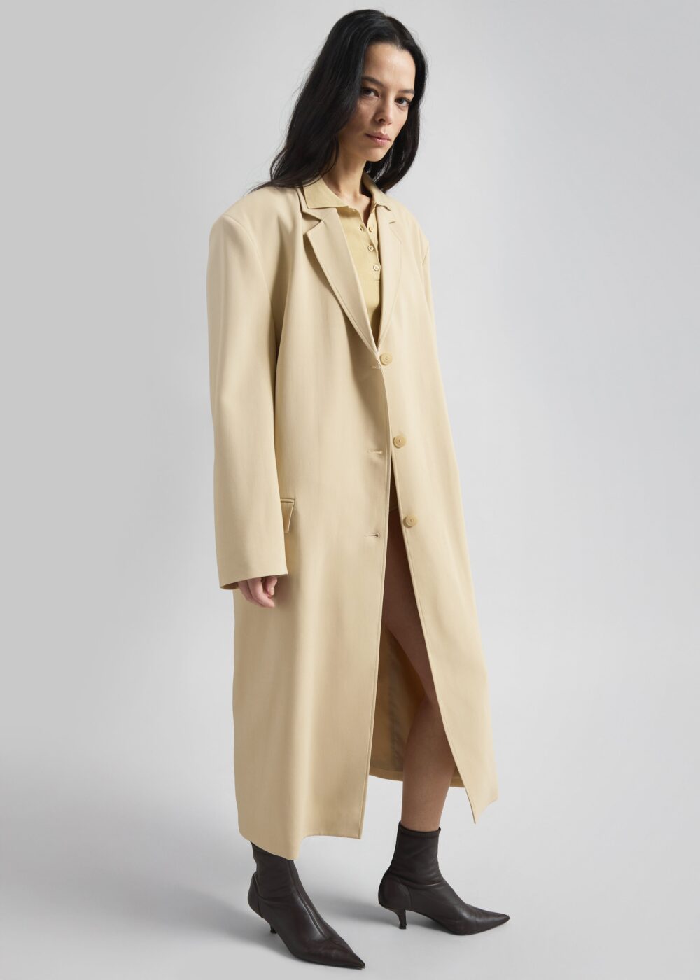 Tribeca Long Coat - Beige - Image 3
