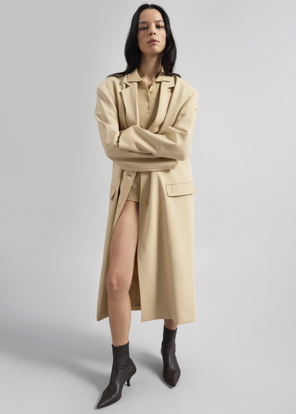 Tribeca Long Coat - Beige - Image 7