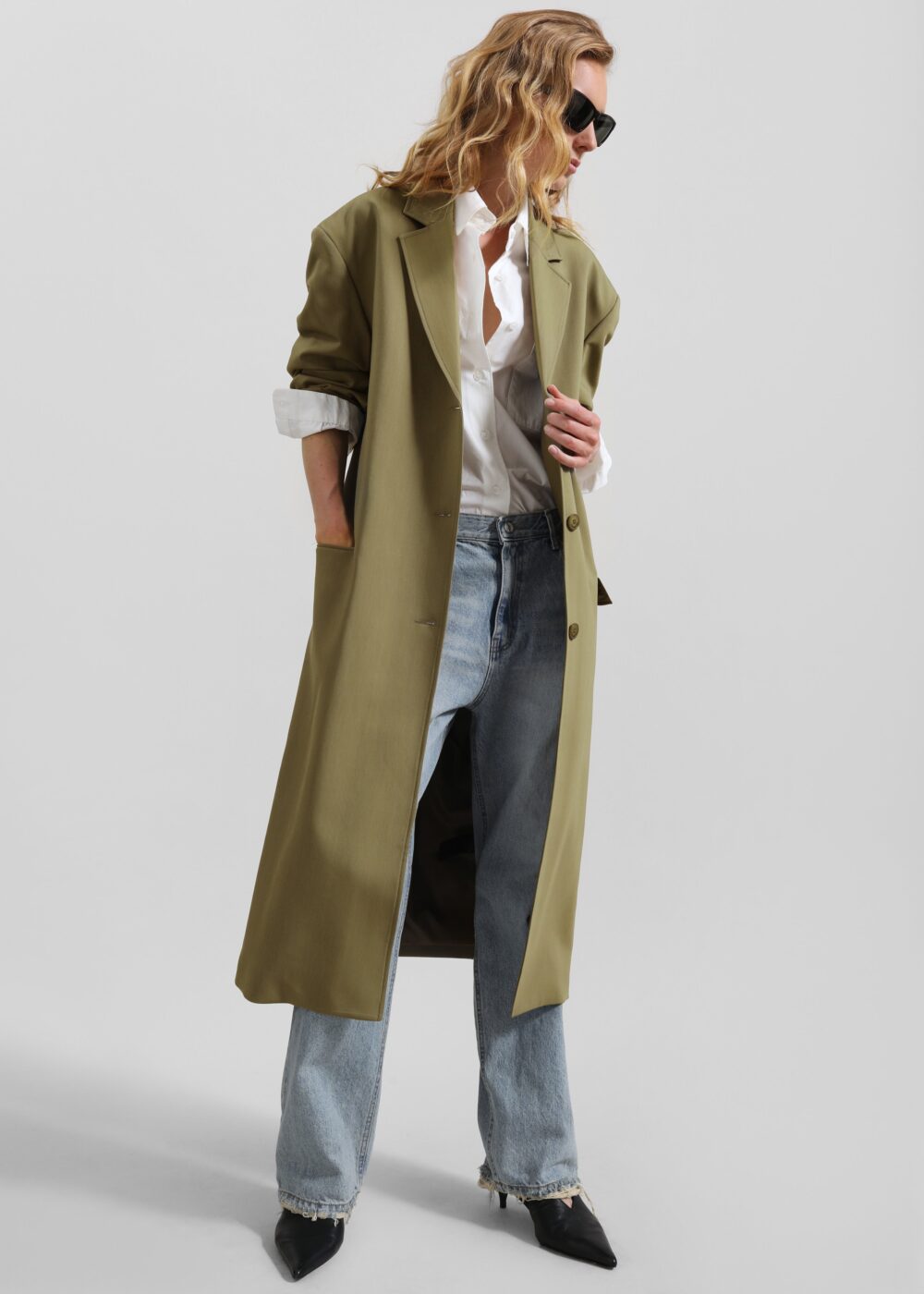 Tribeca Long Coat - Khaki - Image 8