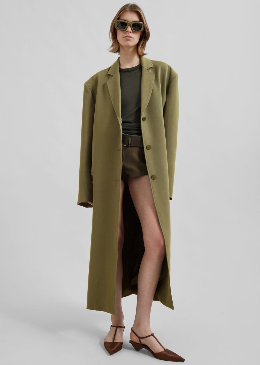 Tribeca Long Coat - Khaki - Image 3