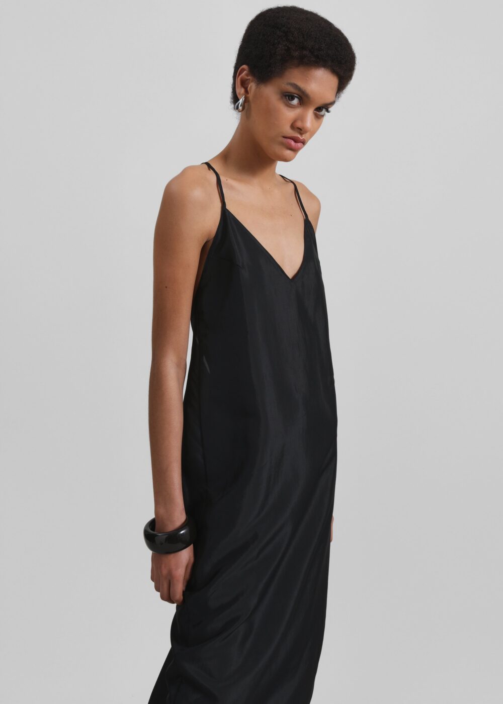 Vence Slip Dress - Black - Image 3