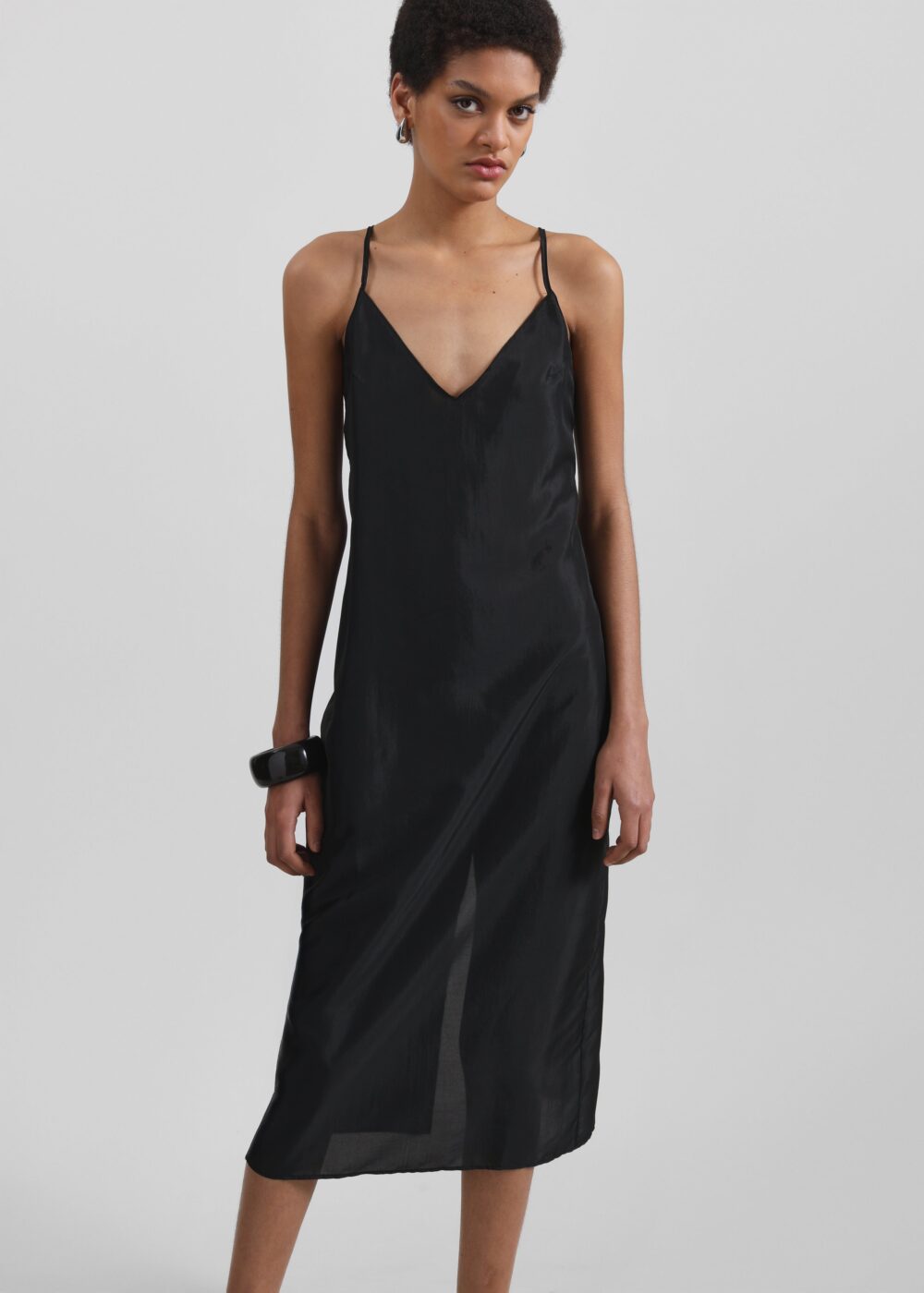 Vence Slip Dress - Black - Image 5