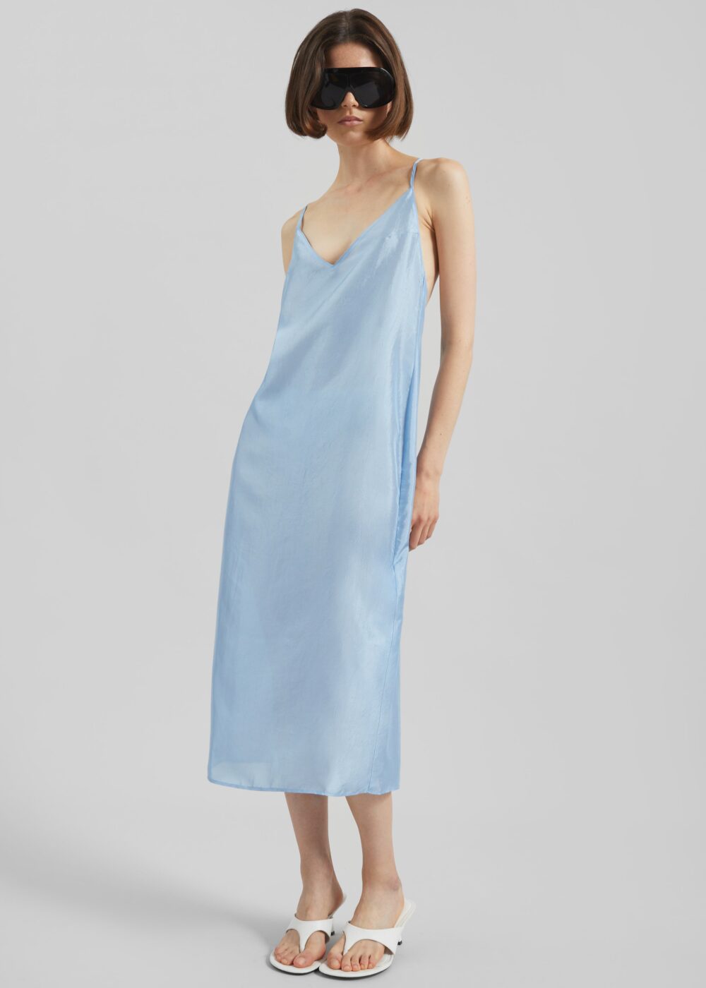 Vence Slip Dress - Dusty Blue - Image 5