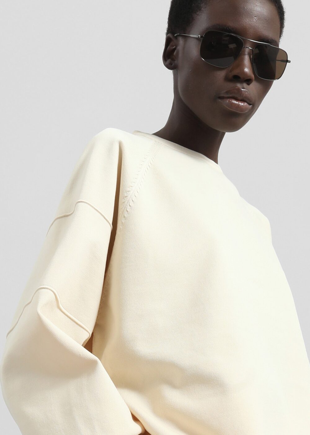 Wesra Knit Sweatshirt - Ecru - Image 6