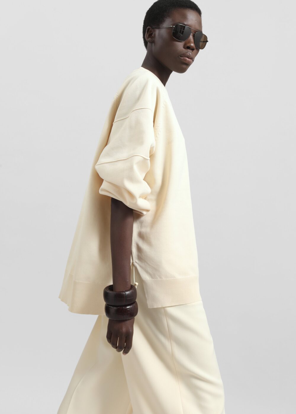 Wesra Knit Sweatshirt - Ecru - Image 7