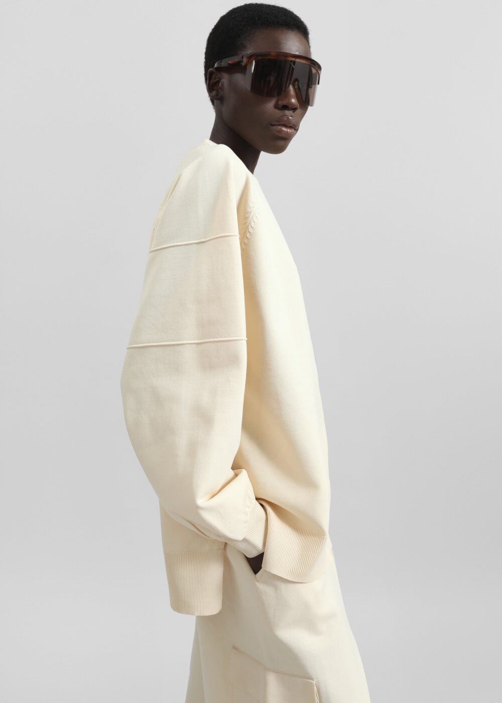 Wesra Knit Sweatshirt - Ecru - Image 3